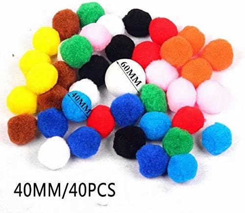 40pcs 40MM Random Color Pompoms for Child Craft Sewing