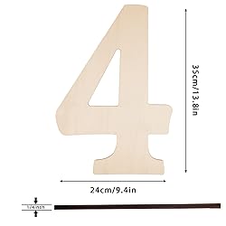 14 Inch Large Wooden Numbers, Blank Unfinished