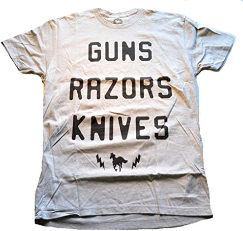 Deftones Guns Razors Knives Soft Fitted T-Shirt Gray