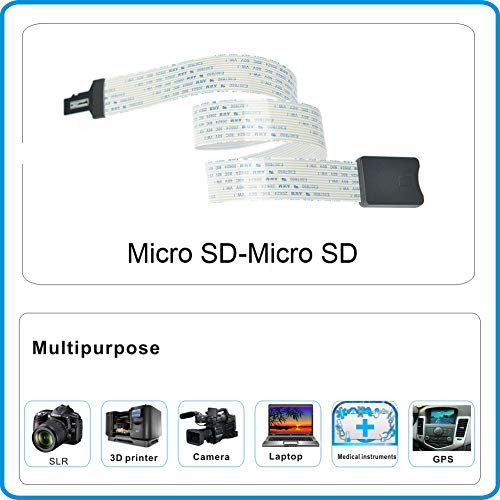 OUSHE 10cm TF/Micro SD to Micro SD Extension Cable Flexible 4 8 16 32GB TF Memory Card Reader Adapter Zip Extender Cord for MacBook/Kindle/Raspberry Pi/Camera/Arduino/3D Printer/Monitoring System/TV
