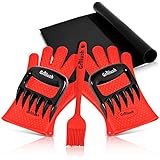 Superior Value Set: Silicone BBQ/Cooking Gloves Plus Grill Mat Plus Meat Claws Plus Silicone Baster Plus eBook w/ 300 Recipes. Impress Your Family and Friends with Your Professional BBQ Kit