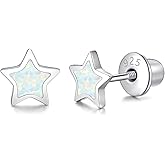 Freshwater Pearl Earrings with Screw Back for Women 925 Sterling Silver Sensitive Genuine 6mm White Real Round Cultured Pearls Stud Everyday Earrings Studs Ladies