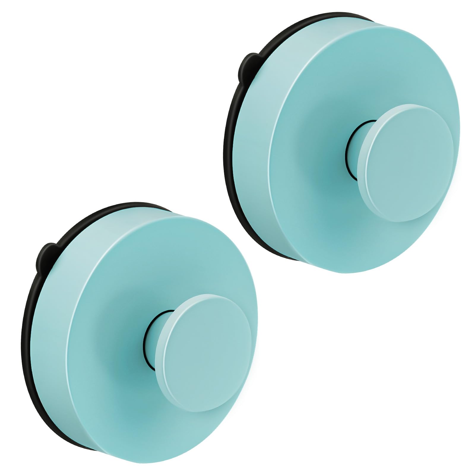 flintronic 2 Pcs Vacuum Suction Cup Hooks, Waterproof Reusable Heavy Duty Towel Suction Cup, Removable ABS Suction Hook for Bathroom Kitchen Bedroom, Blue