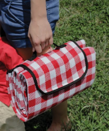 Camco 42801 Picnic Blanket (51" x 59", Red/White)