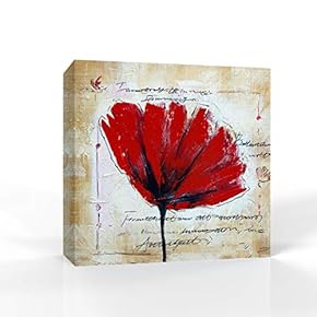 Canvas Wall Art Elegant Red Flowers Pictures Home Wall Decorations for Bedroom Living Room Paintings Canvas Prints Framed - 12x12 inches