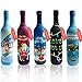 Christmas Wine Bottle Gift Covers- Blind Wine Tasting Covers- Stretchy Wine Gift Bags Alternative- Reusable Wine Bottle Bags for Gifts- 5 Colorful Assortments for Any Occasion- Includes 5 Gift Tags