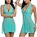 Avidlove Women Halter Lace Babydoll Mesh Sexy Lingerie Set Nightwear, Small, Green Eba