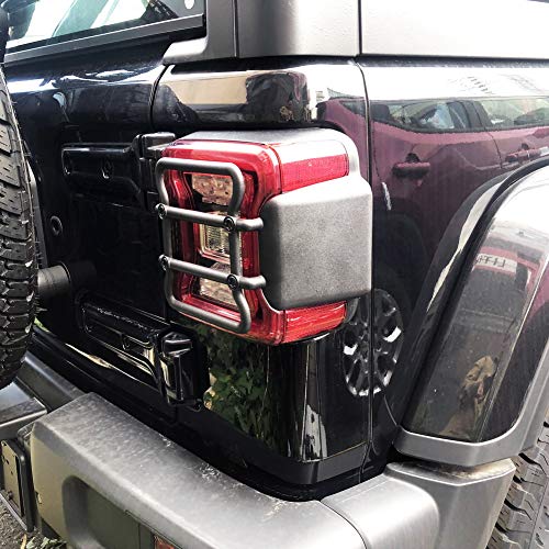 JSTOTRIM Black Plastic Front Bumper Fog Headlight taillight Cover Trims for 2018 2019 Jeep Wrangler Accessories JL (Taillight Protector) - Thumbnail 4