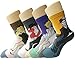 Pack of 4 Womens Cute Famous Painting Art Crew Socks, Funny and Cool 100% Cotton Socks for Women