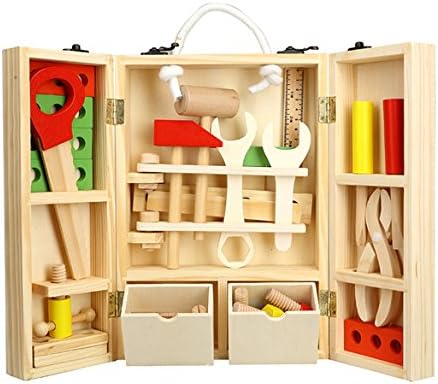 Kid's DIY Tool Toys Fun Play Game Building Tool Kit Education Learning Family Interactive Game Wooden Box 35 Pcs 4 Age up Gift Present