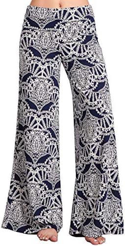 HEYHUN Womens Casual Tie Dye Solid Wide Leg Bottom Boho Hippie Lounge Palazzo Pants S-3XL