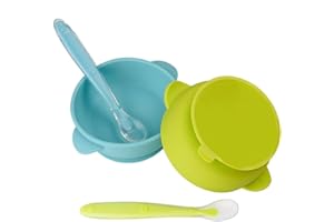 KINGKAM 2 Pack Silicone Baby Bowls with Super Suction, Silicone Stay up Food Bowl for Kids and Toddlers with Improved Super Suction Base