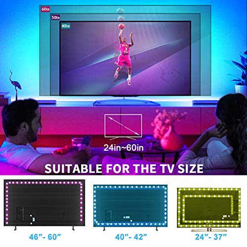 TV LED Backlights 9.8FT, Romwish LED Strip Lights with Bluetooth APP