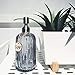 JASAI 18 Oz Glass Soap & Lotion Dispenser with Rust Proof Stainless Steel Pump, Refillable Liquid Pump Bottle Holder Great for Kitchen, Bath, Bathroom Accessories, Countertop (Clear Grey)