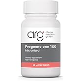 Allergy Research Group ARG Pregnenolone 100 mg - Micronized Hormone Precursor Support - Highly Bioavailable - Hypoallergenic - 60 Servings - 60 Scored Tablets