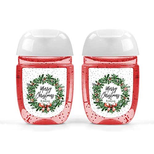 Amazon.com: Christmas Wreath Custom Hand Sanitizer Labels : Handmade Products