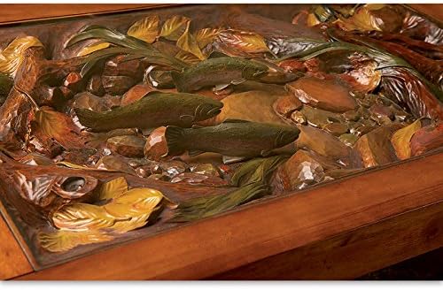 Amazon Com Big Sky Carvers Trout Stream Ii Coffee Table Ii Furniture Decor