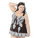 M&Z Coverups Plus Size Bathing Suits 2 pieces Daisy Prints Swimwear for Woman
