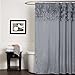 Lush Decor Lillian Shower Curtain | Textured Shimmer Circle Design Bathroom, 72” x 72”, Gray