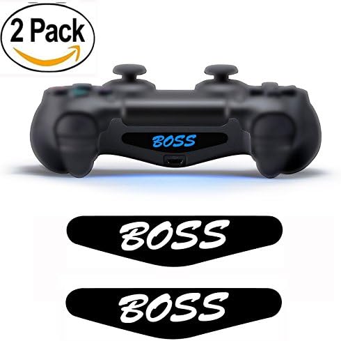 2PC LLC Integral Game Light Bar Vinyl Stickers Decal Led Light Bar Cover for Sony Playstation 4 Dualshock 4 PS4 PS4 Slim PS4 Pro Controller Gamepad Skins Removable (Boss)