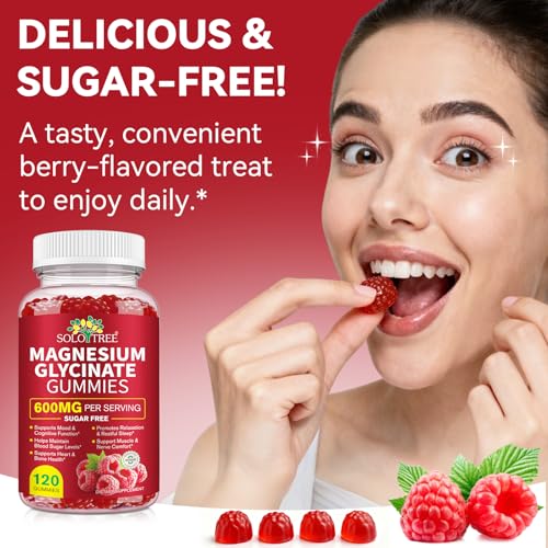 120 Count Magnesium Glycinate Gummies, High Absorption Magnesium Supplement for Women,Men and Kids, Support Sleep,Muscle and Relaxation,Sugar Free