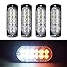 XTAUTO LED Warning Strobe Light Super Bright Amber White 12-LED Waterproof Warning Caution Emergency Construction Beacon Flash Caution Strobe Light Bar For Car Truck SUV Pickup 4-Pack
