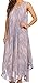 Sakkas 14801 - Kara Long Draped Sleeveless Marbled Caftan Dress / Cover Up - Lilac - OS