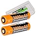 2 Pack Fenix ARB-L18-2600 Protected 18650 2600mAh Rechargeable Li-ion Batteries with EdisonBright BBX3 Battery Carry case - Designed for PD32 TK22 TK35 TK75 TK16 PD35 are-X1 are-C2 are-C1 and More