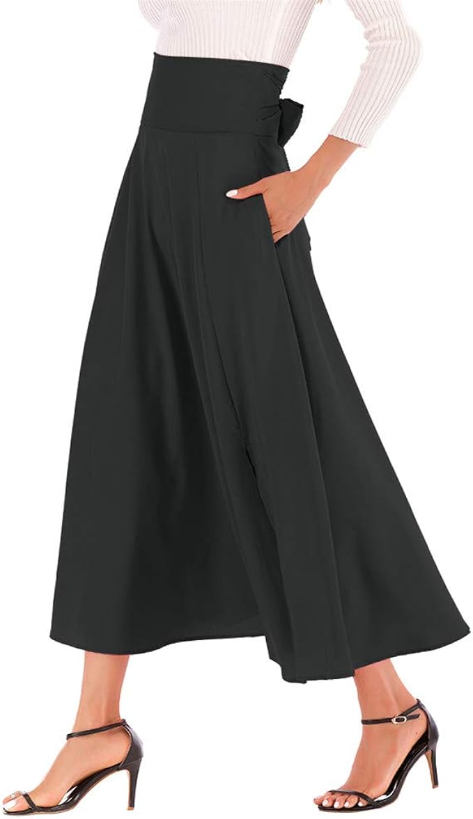 high waist maxi skirt with pockets