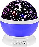 IREALIST 4 LED Night Lighting Lamp Romantic Rotating Star Projector Lamp for Christmas, Rotation Night Projection for Children Kids Bedroom (Purple)