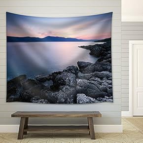Panorama View of Seashore - Fabric Wall Tapestry Home Decor - 51x60 inches