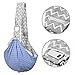 iBrowith Reversible Dog Carrier Sling Hands Free Backpack for 5-12 lbs Small Pet Travel Outdoor Riding Adjustable Shoulder Strap (Grey, Blue Stripes)