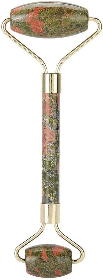 Jade Stone Double Head Facial Roller, Amethyst Jade Stone Roller with Gift Box, Rejuvenates Skin and Smooths Wrinkles.
