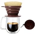 Wolecok Collapsible Pour Over Coffee Dripper,Silicone Reusable Cone Filter Holder for Camping Backpacking Travel
