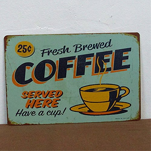 RETRO METAL WALL SIGN TIN PLAQUE VINTAGE SHABBY CHIC COFFEE KITCHEN LOUNGE BAR LIFE SIZE 20X30 CM