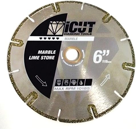 Electroplated U-Slot Diamond Saw Blade for cutting Marble, Limestone and Tiles by iCUT (6 Inch)
