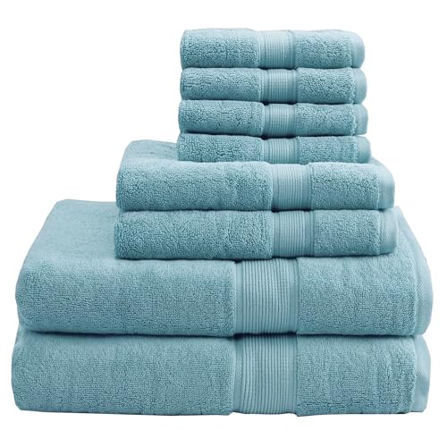 Madison Park Signature Luxus-Badetücher, 800 g/m², 100% Baumwolle, übergroßes Badetuch-Set, 8-teilig, bestehend aus 2 Badetüchern, 2 Handtüchern und 4