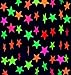 Midnight Glo Black Light Party Supply 78ft Neon Star Garland Hanging Decorations for Birthday, Wedding Decorations Black Light Reactive UV Glow (6 Pack)