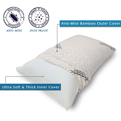 Cr Sleep Shredded Memory Foam Pillow with Bamboo Cover, Queen Home & Kitchen, Bedding, Bed Pillows & Positioners