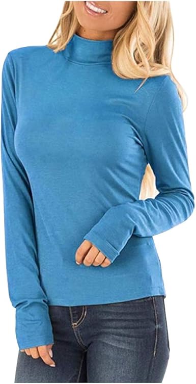T shirt manche longue col roulé femme Clearance