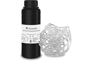 VOXELAB 3D Printer Resin, Rapid Resin LCD UV-Curing Resin 405nm Standard Photopolymer Resin for LCD 3D Printing, High Precision & Quick Curing & Excellent Fluidity - 500g (Transparent)