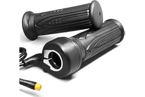 MUSELK Electric Bike Full Twist Throttle Right Handle Throttle 24V 36V 48V 60V 72V with 3 pin Waterproof/SM Connector for EBike or Folding Electric Scooter (20X-Full-WP)