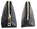 Leather Makeup Bag,Medium Litchi Pattern Cosmetic Bag Pouch Purse Handbag Organizer with Zipper,Toiletry/Travel Bag for Brushes Jewelry Accessories Collection for Women（Black）