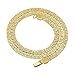 The Bling Factory 5.7mm 14k Yellow Gold Plated Flat Nugget Chain Necklace, 22 inches