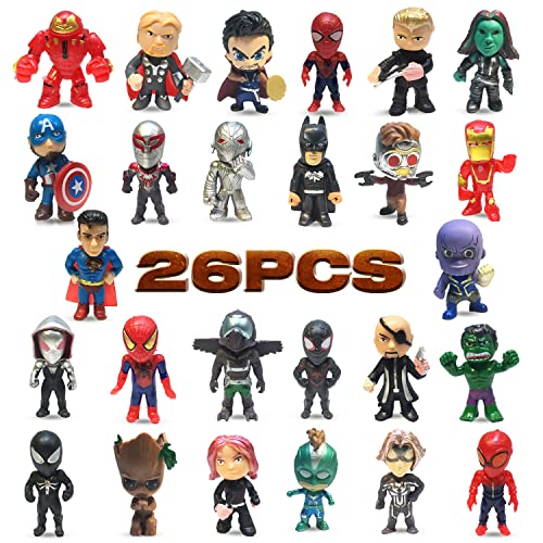 HolAAili 26 Pieces Mini Superheroes Figures Super Hero Action Sets for