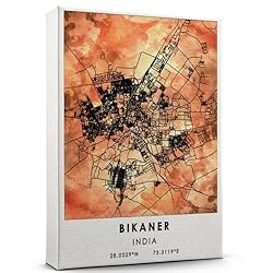 Bikaner Map Poster, India Map Art Poster, Map Decor