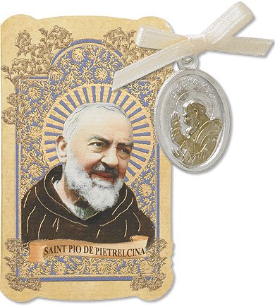Gifts by Lulee, LLC San Padre Pio de Pietrelcina Folleto de Oracion con Medalla en Dos Tonos Y Coronilla Con Aroma de Rosas Bendecido por Su Santidad Francisco
