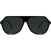 VANLINKER Retro Oversized Polarized Aviator Sunglasses for Women Men Vintage 70s Big Square Aviators VL9851