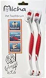 Pet Toothbrush for Cats and Dogs With A Comfortable Ergonomic Easy To Hold Non-Slip Handle- 2 Dual-Headed Dog Toothbrush is Veterinarian Recommended - Use With Dog Toothpaste