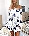 Ouduokiya Women Sexy Flower Print Long Sleeve Off Shoulder Short Dress